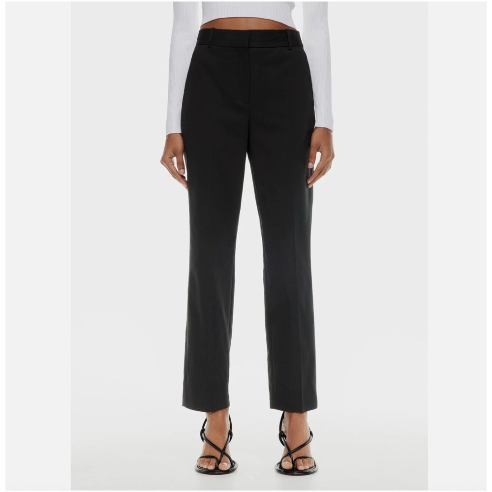 Aritzia Babaton Atelier Command Pant Black Sz 4 Mid‎ Rise Straight Leg Knit